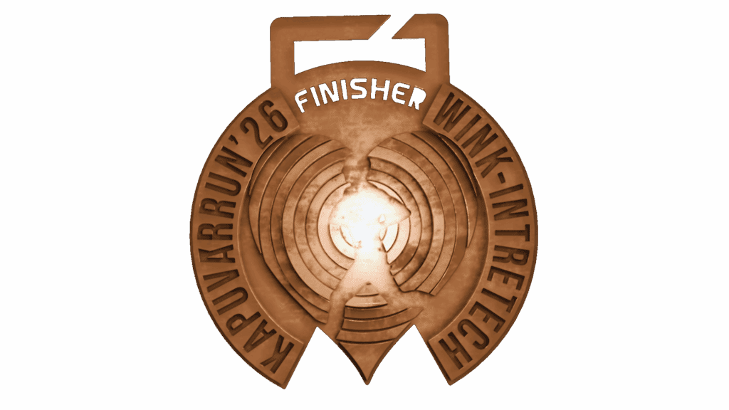 Wink-Intretech KapuvárRun 2026-os futóverseny egyedi befutóérem