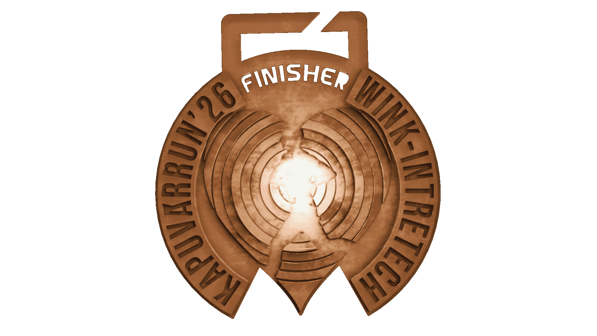 Wink-Intretech KapuvárRun 2026-os futóverseny egyedi befutóérem